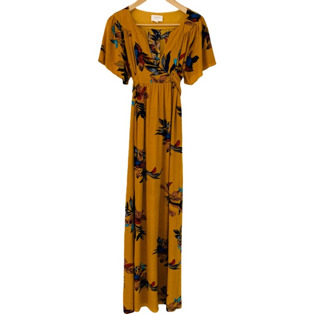 Everly Mustard Floral Maxi Dress